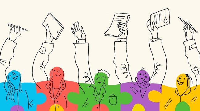 Multicolored Business team 