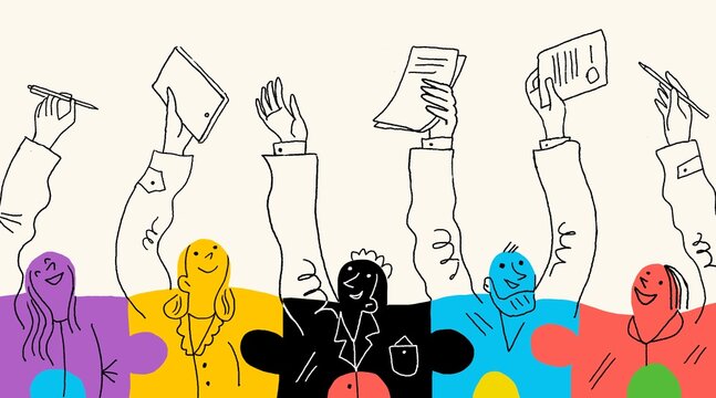 Multicolored Business team 