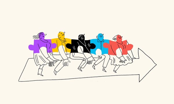 Multicolored Business team 