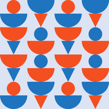 Seamless pattern with balancing geometric shapes