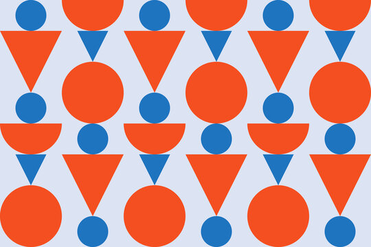 Pattern with balancing geometric shapes