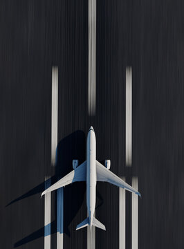 Departure of an airplane from an airstrip