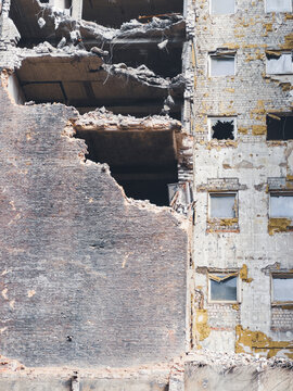 Building demolition in urban area