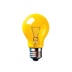Bright, glowing yellow lightbulb on black background