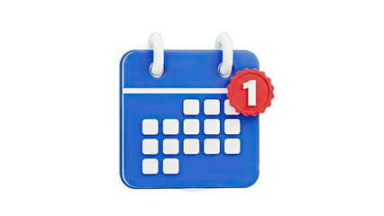 Blue calendar icon with red notification badge