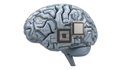 Conceptual Brain with Integrated Circuitry and Processors