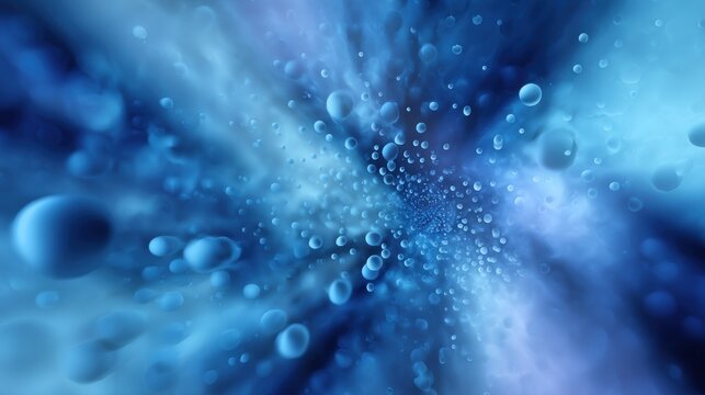 Abstract blue sphere tunnel