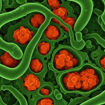 Detailed Ion Abrasion Scanning Electron Micrograph of Toxic Protein Accumulation in Neural Cells Highlighting Neuroscience Discoveries