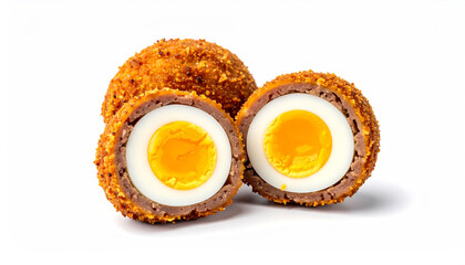Classic Scotch Egg on White Background