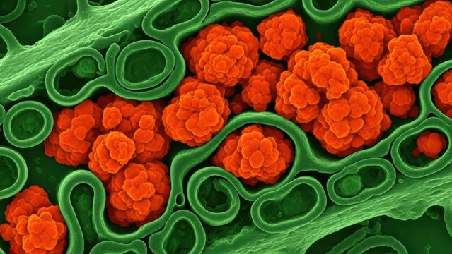 Microscopic View of Neuronal Degeneration and Protein Misfolding in Brain Tissue Ion Abrasion Scanning Electron Micrograph for Medical Science