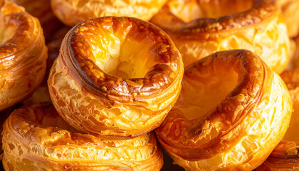 Yorkshire Pudding Golden Crispy Close Up  
