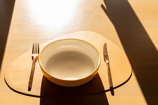 Empty bowl on table