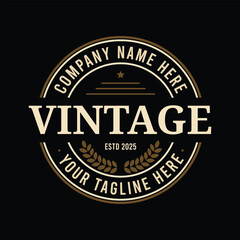 Obraz premium Vintage Laurel Badge Vector Logo