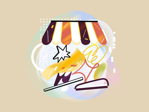 Store rating and customer feedback concept illustration