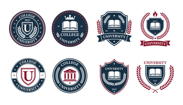 College University Academic Logo Vector Bundle