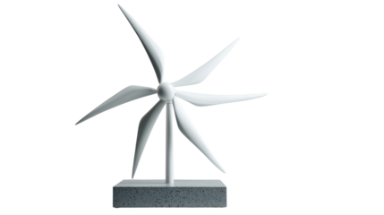 Wind turbine model symbolizing renewable energy and environmental awareness, providing sustainable electricity for a cleaner future