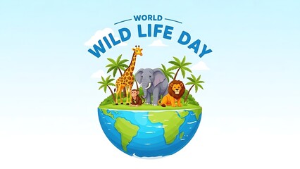 World wildlife day celebration with diverse animals
