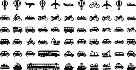 Collection of various transportation icons © mdkamran