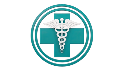 Caduceus and Medical Cross Emblem