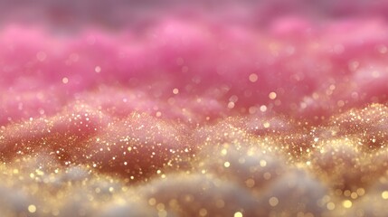Pink gold glittery clouds