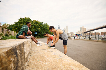 Runners take a break 