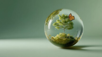 Glass sphere microcosm