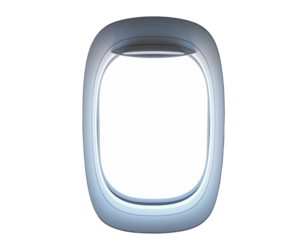 Airplane Window with Bright White Light and Dark Frame aircraft porthole