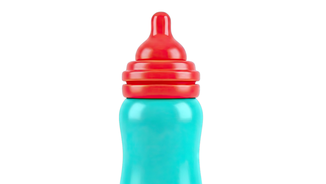 Turquoise Baby Bottle with Red Nipple - Powered by Adobe