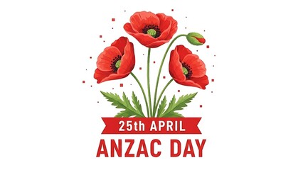 Anzac day commemoration with poppies