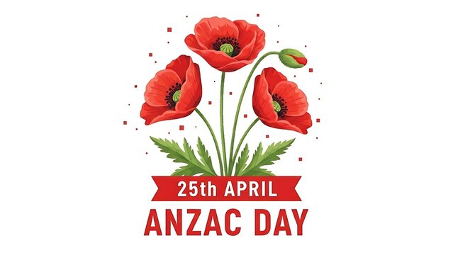 Anzac day commemoration with poppies