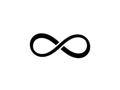 A black infinity symbol