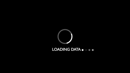 Loading animation with progress bar on black background data loading screen buffering waiting. - Powered by Adobe