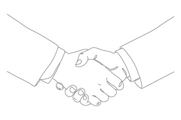 one line drawing of business handshake