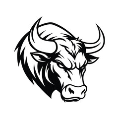 bull mascot logo vector design template modern style