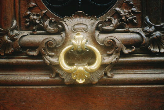 Detailed Antique Door Knocker looks blurry 35mm on film 