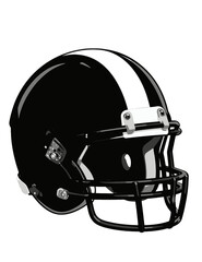 Fototapeta premium Black Football Helmet Vector Illustration