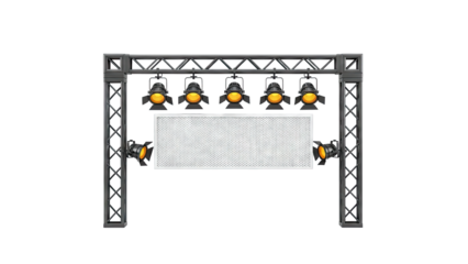 Stage Lighting Truss with Par Cans and Diffuser Panel