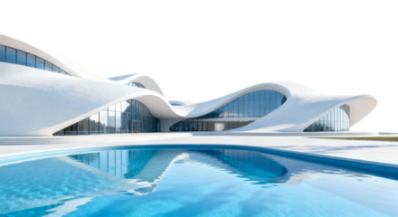 Modern Curved Architectural Design with Pool