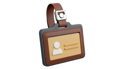 3D ID Card Holder with Leather Strap