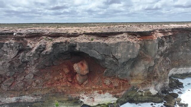 Aerial footage of Bunda Cliffs Nullabor South Australia