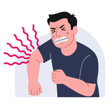 Vector illustration of man convulsing extremities symptom heart stroke ideal for health awareness medical education and cartoon style healthcare artwork