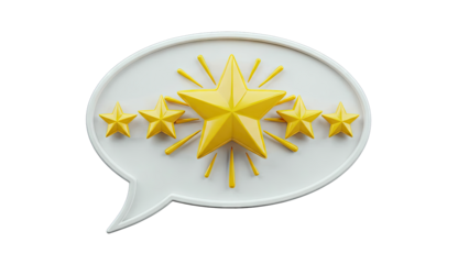 Five Star Rating in Speech Bubble