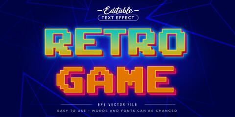 Retro game pixel editable text effect.