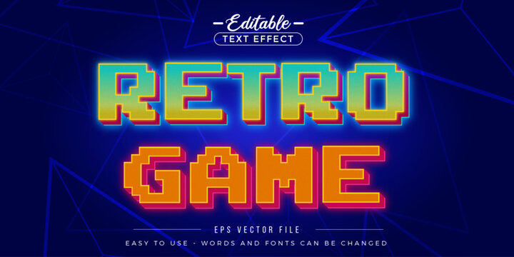 Retro game pixel editable text effect.