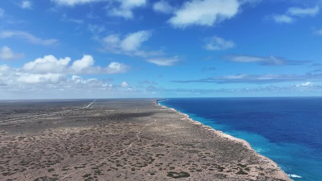 Aerial footage of Bunda Cliffs Nullabor South Australia
