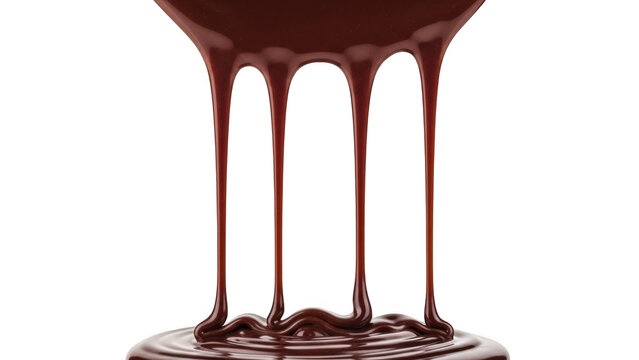 melted Chocolate drizzle on transparent background