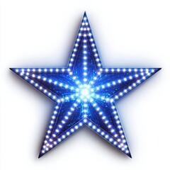 Obraz premium Blue Marquee Star with White Lights illuminated