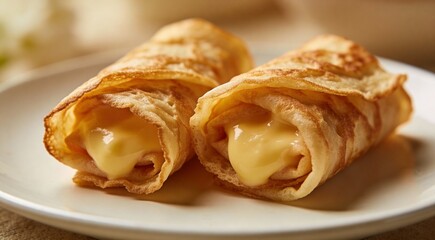 Crispy Thai Pancake Rolls with Sweet Filling