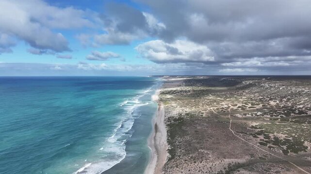 Aerial footage of Tomatoe Cliff Nullabor South Australia