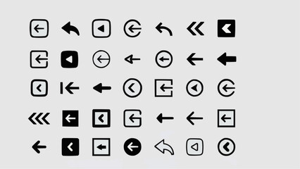 Left direction arrow icons stock illustration